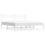 Estructura de cama con cabecero metal blanca 200x200 cm de vidaXL, Camas y somieres - Ref: Foro24-353593, Precio: 106,96 €, D...