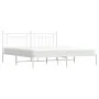 Estructura de cama con cabecero metal blanca 200x200 cm de vidaXL, Camas y somieres - Ref: Foro24-353593, Precio: 106,96 €, D...