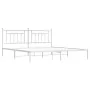 Estructura de cama con cabecero metal blanca 200x200 cm de vidaXL, Camas y somieres - Ref: Foro24-353593, Precio: 106,96 €, D...