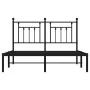 Estructura de cama con cabecero metal negro 140x190 cm de vidaXL, Camas y somieres - Ref: Foro24-353537, Precio: 111,89 €, De...