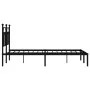 Estructura de cama con cabecero metal negro 140x190 cm de vidaXL, Camas y somieres - Ref: Foro24-353537, Precio: 111,89 €, De...