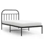 Bed frame with black metal headboard 100x190 cm by vidaXL, Beds and slatted bases - Ref: Foro24-353629, Price: 78,40 €, Disco...