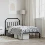 Bed frame with black metal headboard 100x190 cm by vidaXL, Beds and slatted bases - Ref: Foro24-353629, Price: 78,40 €, Disco...