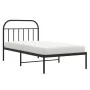 Bed frame with black metal headboard 100x190 cm by vidaXL, Beds and slatted bases - Ref: Foro24-353629, Price: 78,40 €, Disco...