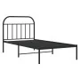 Bed frame with black metal headboard 100x190 cm by vidaXL, Beds and slatted bases - Ref: Foro24-353629, Price: 78,40 €, Disco...