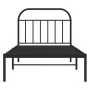 Bed frame with black metal headboard 100x190 cm by vidaXL, Beds and slatted bases - Ref: Foro24-353629, Price: 78,40 €, Disco...