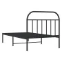 Bed frame with black metal headboard 100x190 cm by vidaXL, Beds and slatted bases - Ref: Foro24-353629, Price: 78,40 €, Disco...