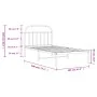 Bed frame with black metal headboard 100x190 cm by vidaXL, Beds and slatted bases - Ref: Foro24-353629, Price: 78,40 €, Disco...