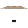 Taupe gray double umbrella 449x245 cm by vidaXL, Umbrellas - Ref: Foro24-362948, Price: 178,73 €, Discount: %