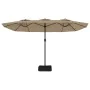 Taupe gray double umbrella 449x245 cm by vidaXL, Umbrellas - Ref: Foro24-362948, Price: 178,73 €, Discount: %