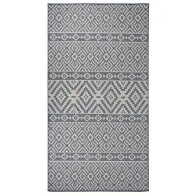 Blau gestreifter flachgewebter Outdoor-Teppich 80x150 cm von vidaXL, Teppiche - Ref: Foro24-340834, Preis: 25,72 €, Rabatt: %
