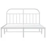 Metal bed frame with white headboard 183x213 cm by vidaXL, Beds and slatted bases - Ref: Foro24-353689, Price: 105,63 €, Disc...