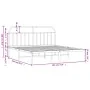 Metal bed frame with white headboard 183x213 cm by vidaXL, Beds and slatted bases - Ref: Foro24-353689, Price: 105,63 €, Disc...