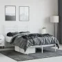 Estructura de cama de metal con cabecero blanca 135x190 cm de vidaXL, Camas y somieres - Ref: Foro24-353585, Precio: 110,79 €...