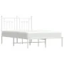Estructura de cama de metal con cabecero blanca 135x190 cm de vidaXL, Camas y somieres - Ref: Foro24-353585, Precio: 110,79 €...