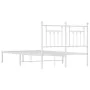 Estructura de cama de metal con cabecero blanca 135x190 cm de vidaXL, Camas y somieres - Ref: Foro24-353585, Precio: 110,79 €...