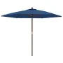 Gartenschirm mit hellblauer Holzstange 299x240 cm von vidaXL, Sonnenschirme - Ref: Foro24-363174, Preis: 96,93 €, Rabatt: %