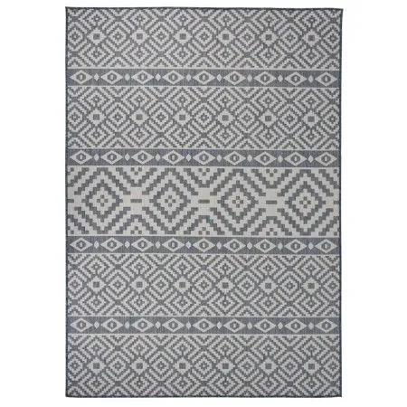 Flachgewebter Outdoor-Teppich mit blauen Streifen 140x200 cm von vidaXL, Teppiche - Ref: Foro24-340838, Preis: 49,62 €, Rabat...