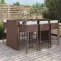 Garden table and high stools 7 pieces with brown PE rattan cushions by vidaXL, Garden sets - Ref: Foro24-3200663, Price: 644,...