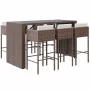 Gartenhochstuhl und Hocker Set 7 Stück mit Kissen aus PE-Rattan Braun von vidaXL, Gartensets - Ref: Foro24-3200663, Preis: 64...