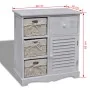 Wardrobe with 3 woven baskets on the left white wood by vidaXL, Lockers and storage cabinets - Ref: Foro24-240794, Price: 160...