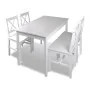 5-teiliges weißes Esszimmermöbel-Set von vidaXL, Möbelsets für Küchen und Esszimmer - Ref: Foro24-240883, Preis: 238,41 €, Ra...