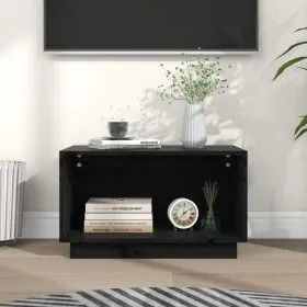 Solid black pine wood TV stand 60x35x35 cm by vidaXL, TV Furniture - Ref: Foro24-813828, Price: 35,34 €, Discount: %