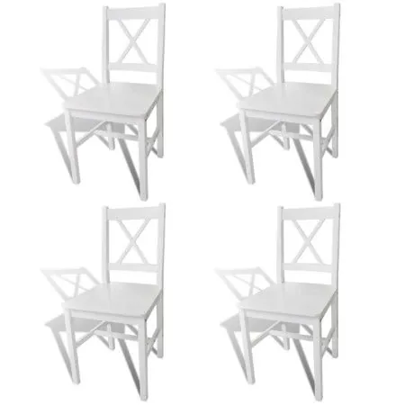 Sillas de comedor 4 unidades madera de pino blancas de vidaXL, Sillas de comedor - Ref: Foro24-241511, Precio: 177,31 €, Desc...