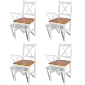 Esszimmerstühle 4 Einheiten aus weißem Kiefernholz von vidaXL, Essstühle - Ref: Foro24-241513, Preis: 193,75 €, Rabatt: %