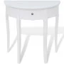 Mesa consola semicircular con cajón blanca de vidaXL, Mesas auxiliares - Ref: Foro24-241530, Precio: 144,62 €, Descuento: %