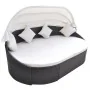 Brown synthetic rattan sun lounger with canopy by vidaXL, Outdoor beds - Ref: Foro24-41831, Price: 460,80 €, Discount: %