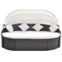 Brown synthetic rattan sun lounger with canopy by vidaXL, Outdoor beds - Ref: Foro24-41831, Price: 460,80 €, Discount: %