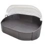 Brown synthetic rattan sun lounger with canopy by vidaXL, Outdoor beds - Ref: Foro24-41831, Price: 460,80 €, Discount: %