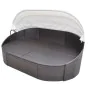 Liegestuhl mit Baldachin aus braunem synthetischem Rattan von vidaXL, Betten im Freien - Ref: Foro24-41831, Preis: 460,80 €, ...