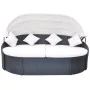 Garden lounger with black synthetic rattan canopy by vidaXL, Outdoor beds - Ref: Foro24-41832, Price: 553,02 €, Discount: %