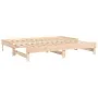 Removable sofa bed solid pine wood 2x(90x200) cm by vidaXL, Beds and slatted bases - Ref: Foro24-823379, Price: 130,83 €, Dis...