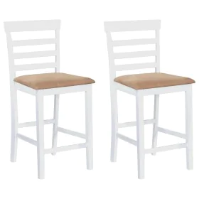 Küchenhocker 2 Stück Stoff Weiß von vidaXL, Küchenhocker - Ref: Foro24-241702, Preis: 165,56 €, Rabatt: %