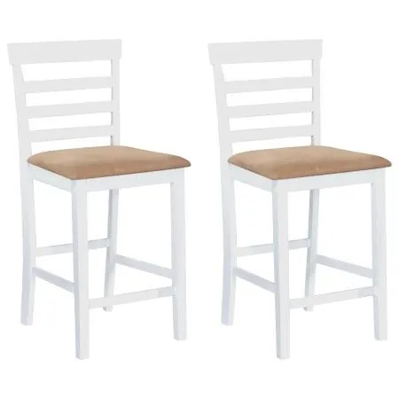 Taburetes de cocina 2 unidades tela blanco de vidaXL, Taburetes de cocina - Ref: Foro24-241702, Precio: 163,59 €, Descuento: %
