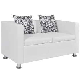 White artificial leather 2-seater sofa by vidaXL, Sofas - Ref: Foro24-242212, Price: 231,82 €, Discount: %