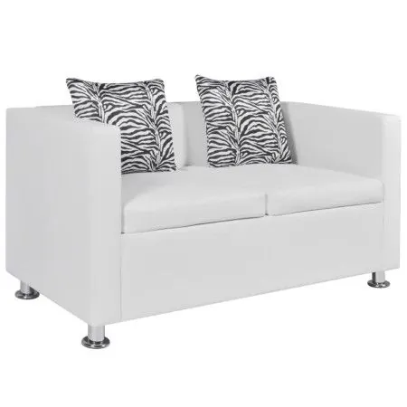 2-Sitzer-Sofa aus weißem Kunstleder von vidaXL, Sofas - Ref: Foro24-242212, Preis: 231,82 €, Rabatt: %