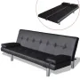 Sofa bed with two adjustable black artificial leather cushions by vidaXL, Sofas - Ref: Foro24-241722, Price: 333,61 €, Discou...
