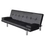 Sofa bed with two adjustable black artificial leather cushions by vidaXL, Sofas - Ref: Foro24-241722, Price: 333,61 €, Discou...