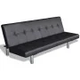 Sofa bed with two adjustable black artificial leather cushions by vidaXL, Sofas - Ref: Foro24-241722, Price: 333,61 €, Discou...
