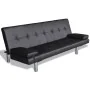Sofa bed with two adjustable black artificial leather cushions by vidaXL, Sofas - Ref: Foro24-241722, Price: 333,61 €, Discou...