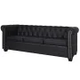 Chesterfield 3-Sitzer-Sofa aus schwarzem Kunstleder von vidaXL, Sofas - Ref: Foro24-242370, Preis: 433,77 €, Rabatt: %