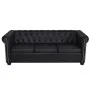 Chesterfield 3-Sitzer-Sofa aus schwarzem Kunstleder von vidaXL, Sofas - Ref: Foro24-242370, Preis: 433,77 €, Rabatt: %