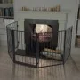 Black steel fireplace fence for pets by vidaXL, Fireplace screens - Ref: Foro24-242684, Price: 68,92 €, Discount: %