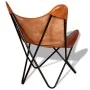 Silla Butterfly de cuero auténtico marrón de vidaXL, Sillones - Ref: Foro24-243728, Precio: 94,20 €, Descuento: %