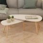 Couchtische 2 Einheiten aus massivem weißem Kiefernholz von vidaXL, Couchtisch - Ref: Foro24-244731, Preis: 99,10 €, Rabatt: %