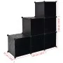 Cube shelf with 6 compartments in black by vidaXL, Shoe racks and shoe organizers - Ref: Foro24-244923, Price: 35,83 €, Disco...